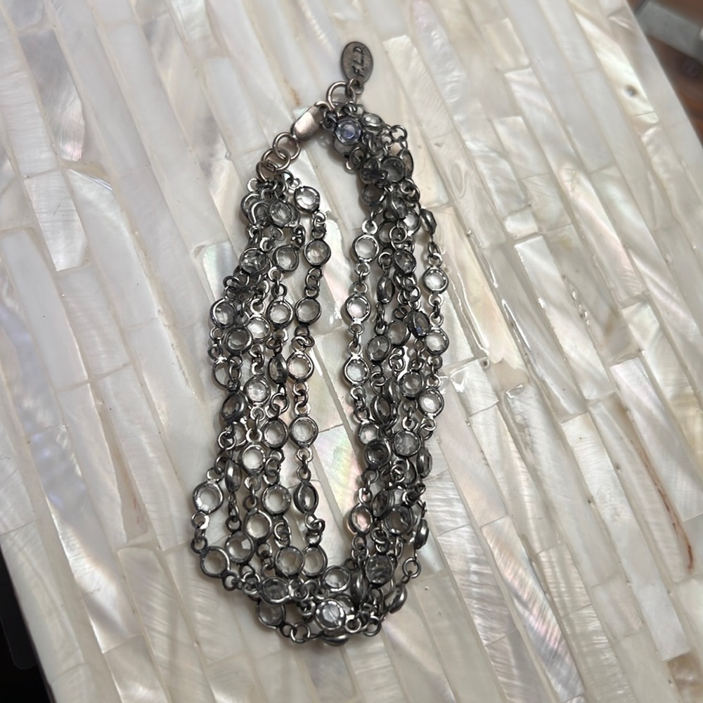 Flying Lizard Silver Bezel Set Crystal bracelet.